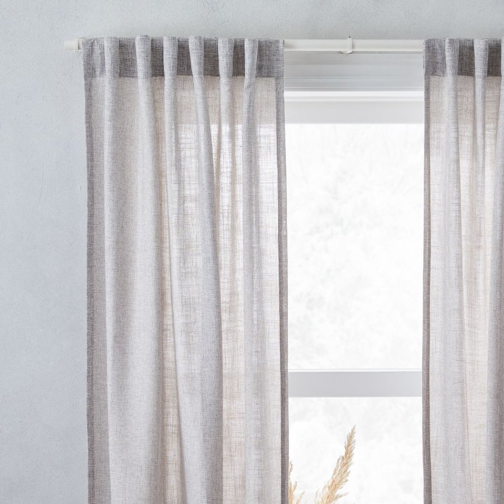 BRAND NEW never used WEST ELM Crossweave Linen Curtain 48"x 108"